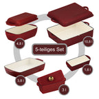 Roaster set, 5-piece, cast iron, enamelled
