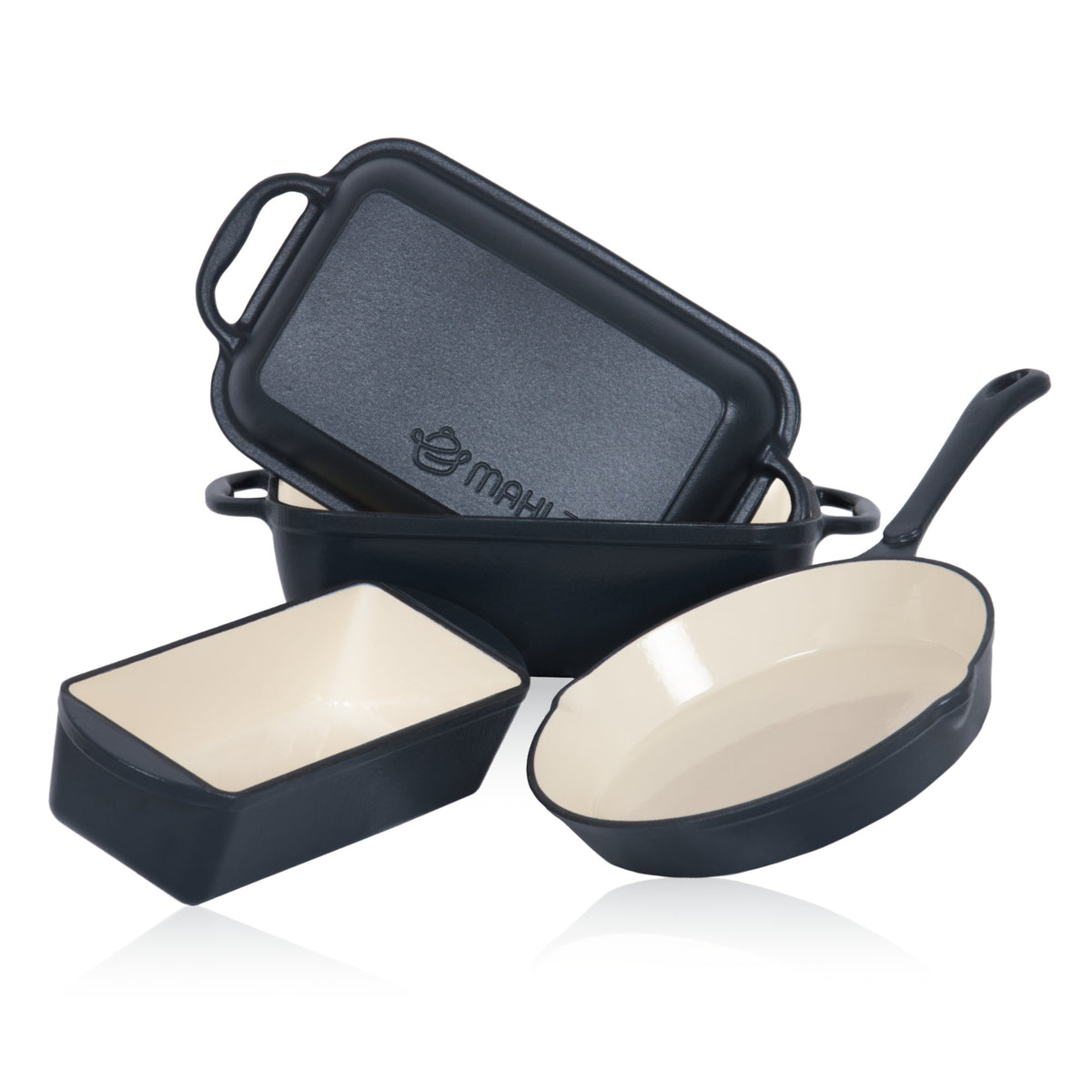 Set de cuisine, 3 pièces, fonte émaillée