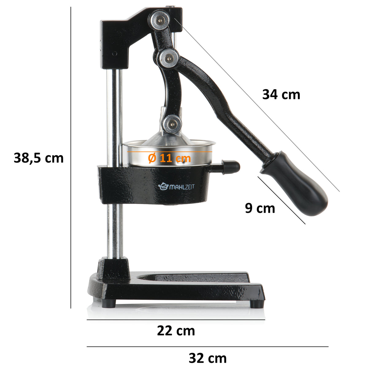 "MARBELLA" juice press, stainless steel, black