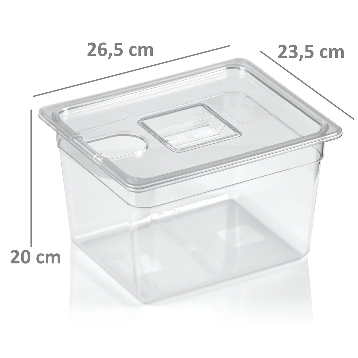 Sous vide cooker water bath, 12 liters, incl. matching lid, 1/2 GN