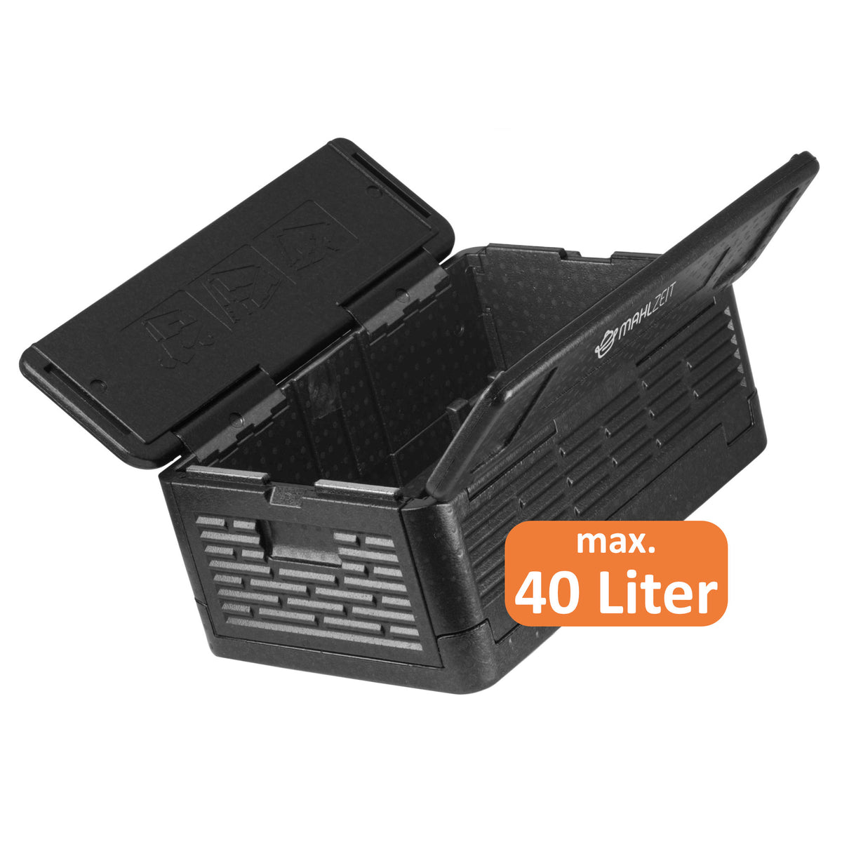 Thermal box, 60 x 40 x 25.5 cm, 40 liters, black, foldable