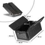 Thermal box, 60 x 40 x 25.5 cm, 40 liters, black, foldable