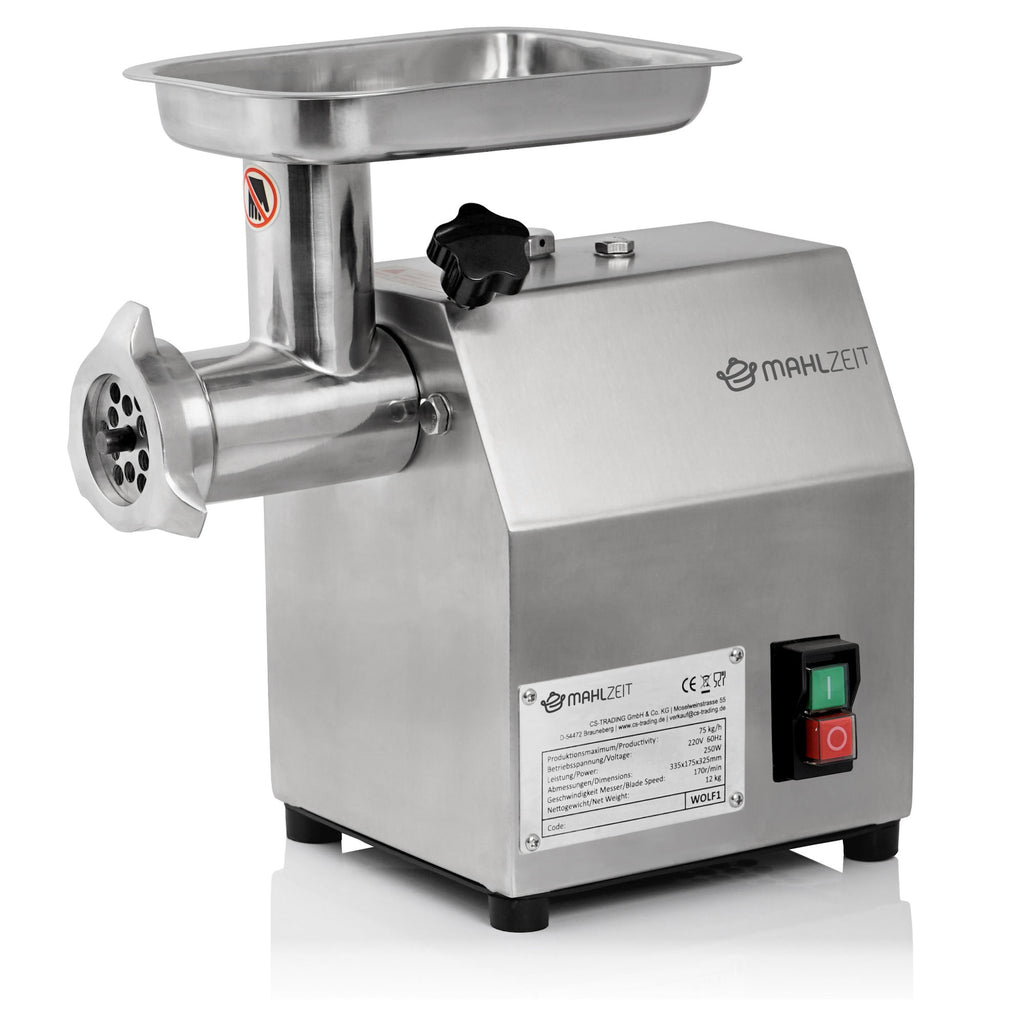 Fleischwolf, elektrisch, Edelstahl, 250W - 75kg/h