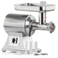 Electric meat grinder, stainless steel, 450W 75kg/h, incl. sausage stuffer attachments