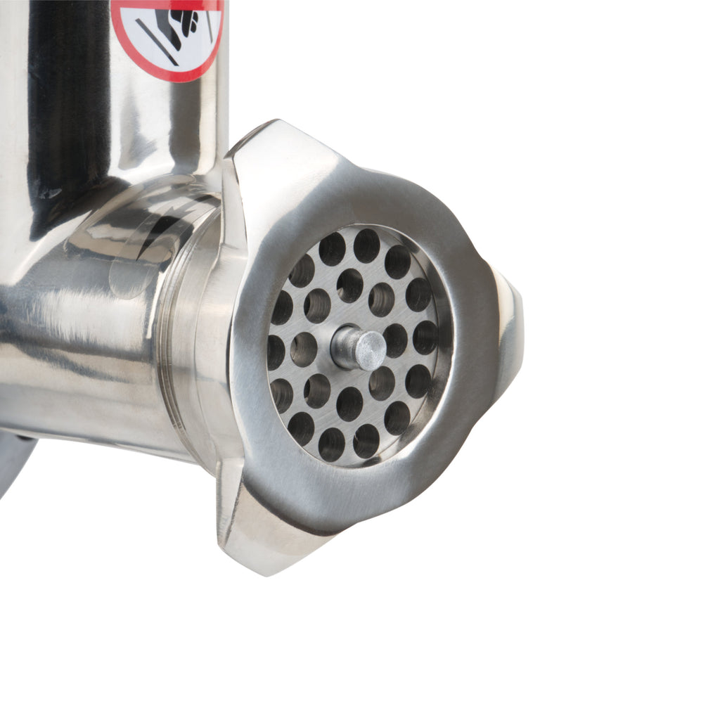 Electric meat grinder, stainless steel, 450W 75kg/h, incl. sausage stuffer attachments