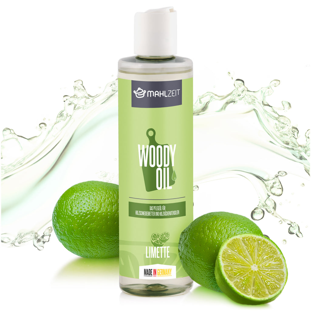 Kit d'entretien du bois « WOODY WAX » et « WOODY OIL » pour planches à découper, parfum citron vert
