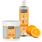 Kit d'entretien du bois "WOODY WAX" et "WOODY OIL", pour planches à découper, parfum orange