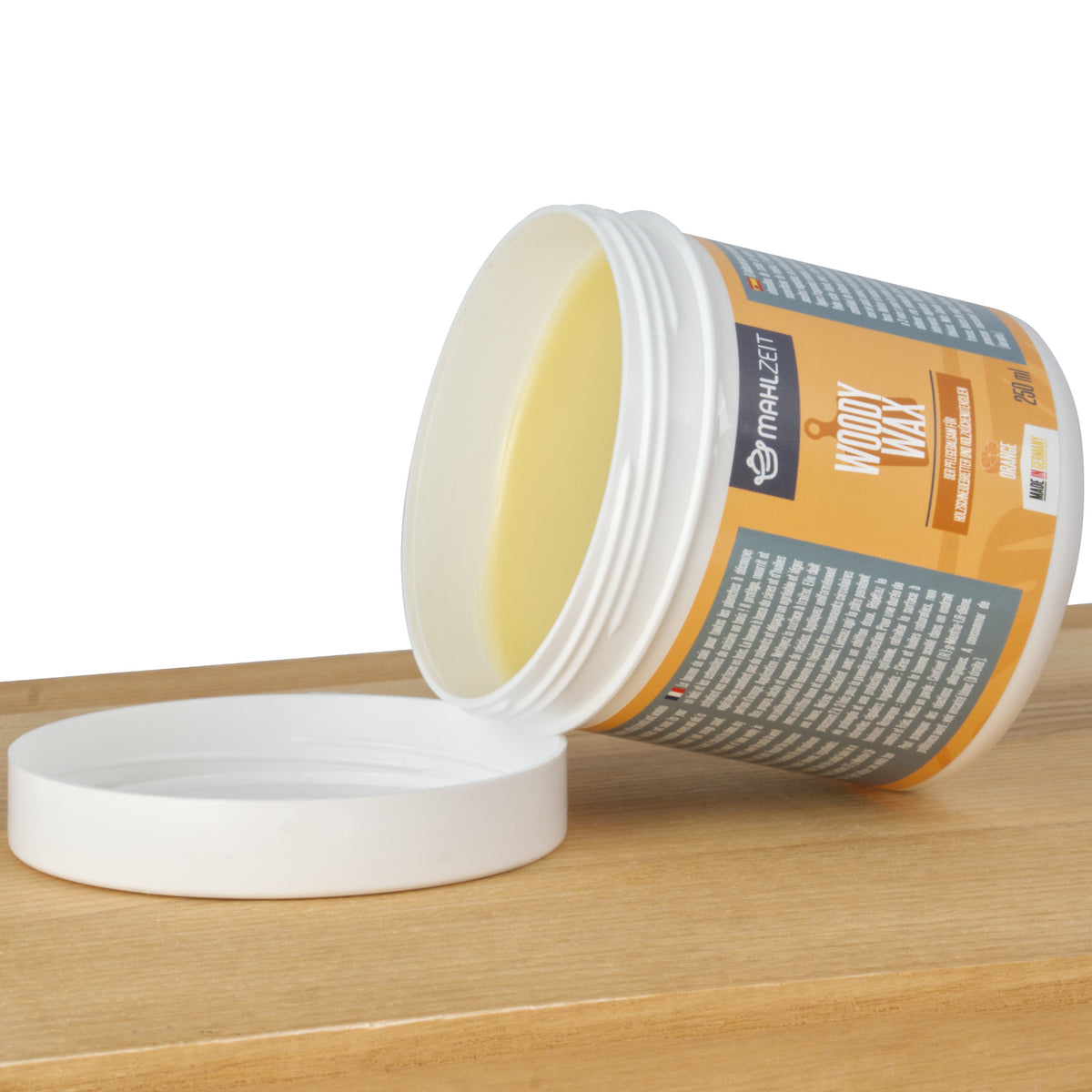 Kit d'entretien du bois "WOODY WAX" et "WOODY OIL", pour planches à découper, parfum orange